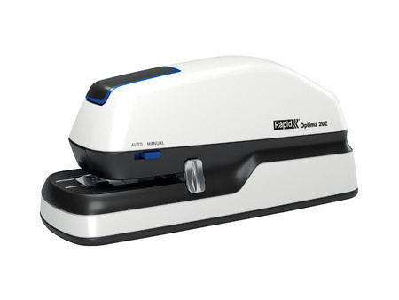 Rapid Agrafeuse électrique Optima 20E, blanc/gris/bleu