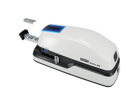 Rapid Agrafeuse électrique Optima 20E, blanc/gris/bleu