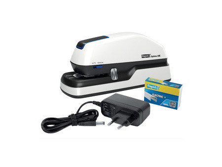 Rapid Agrafeuse électrique Optima 20E, blanc/gris/bleu