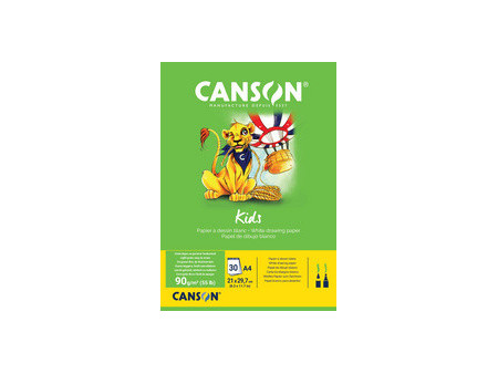 CANSON Bloc à dessin Kids, A4, 90 g/m2, 30 feuilles