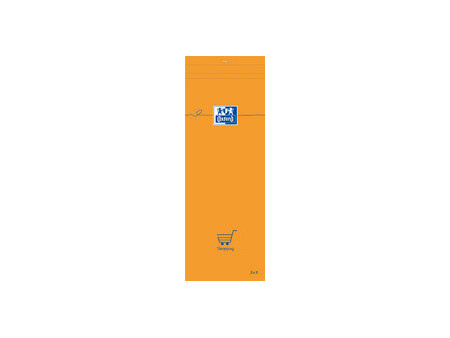 Oxford Bloc-notes, 74 x 210 mm, quadrillé,80 feuilles,orange
