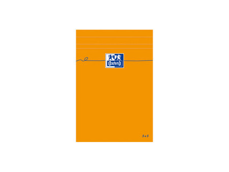 Oxford Bloc-notes, 110x170mm, quadrillé, 80 feuilles, orange