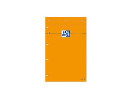 Oxford Bloc-notes, 210 x 315, quadrillé, 80 feuilles, orange