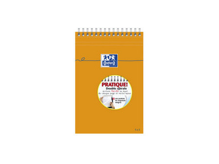 Oxford Bloc-notes, A5, quadrillé, 80 feuilles, reliure