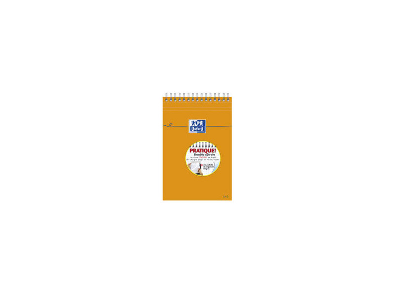 Oxford Bloc-notes, A5, quadrillé, 80 feuilles, reliure