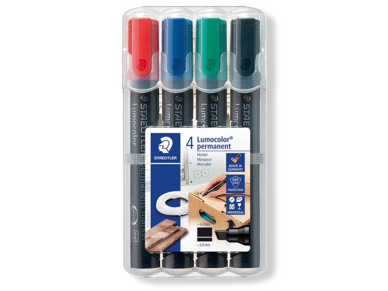 STAEDTLER Marqueur permanent 350 Lumocolor, étui de 4