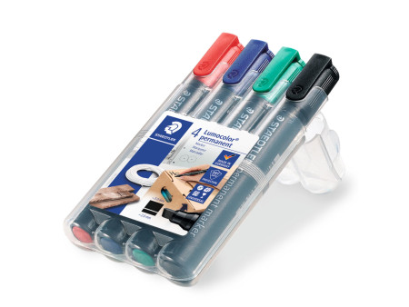 STAEDTLER Marqueur permanent 350 Lumocolor, étui de 4