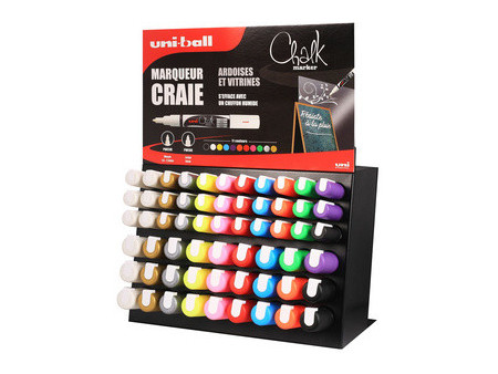 uni-ball Marqueur craie Chalk, présentoir de 63 pièces