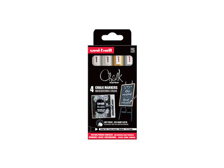 uni-ball Marqueur craie Chalk marker PWE5M/4 PF, étui de 4