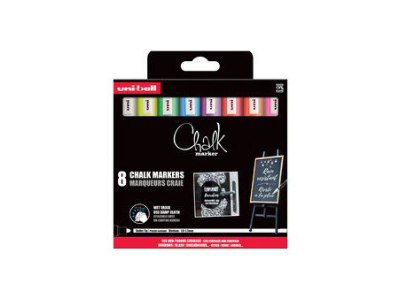 uni-ball Marqueur craie Chalk marker PWE5M/4 PF, étui de 4