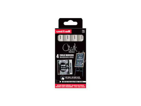 uni-ball Marqueur craie Chalk marker PWE5M/4 PF, étui de 4