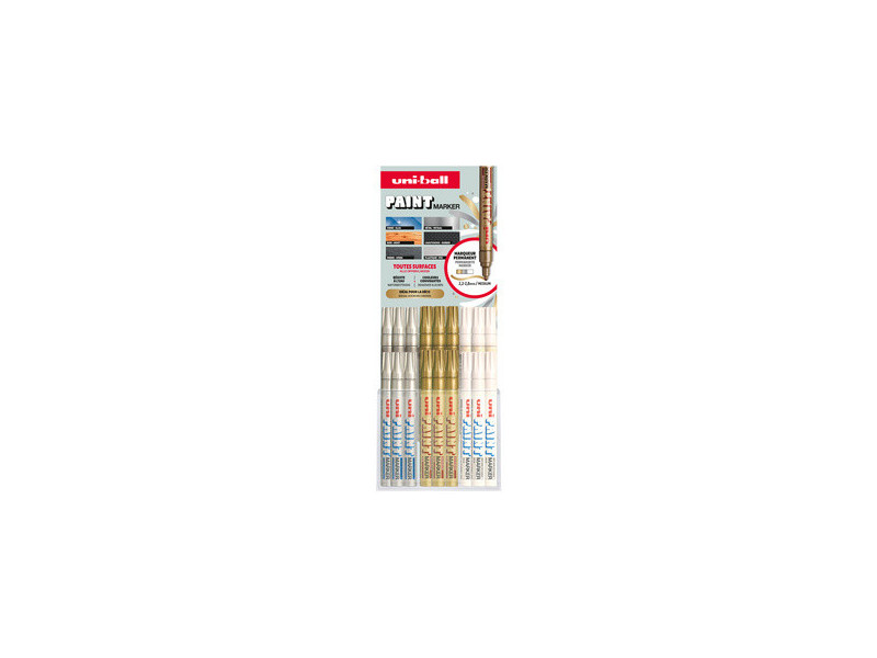 uni-ball Marqueur permanent PAINT PX20, présentoir de 36