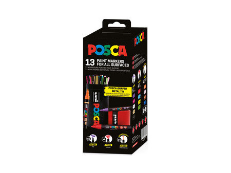 POSCA Marqueur à pigment, tube en métal de 13 pièces