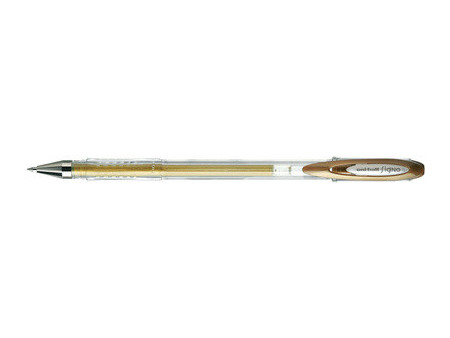 uni-ball Stylo roller encre gel SIGNO Métal UM120NM, or