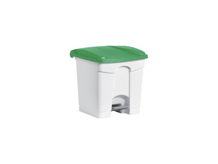 helit Poubelle à pédale 'the step', 30 litres, blanc/blanc