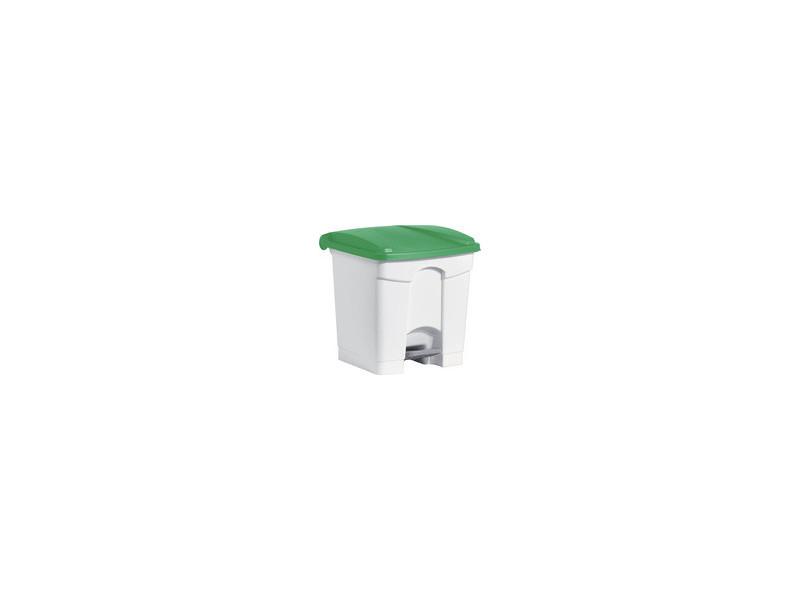 helit Poubelle à pédale 'the step', 30 litres, blanc/blanc