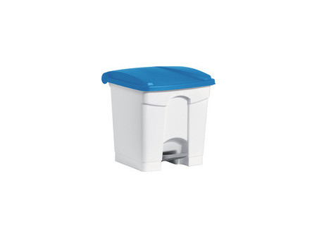 helit Poubelle à pédale 'the step', 30 litres, blanc/blanc