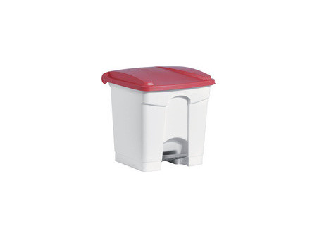 helit Poubelle à pédale 'the step', 30 litres, blanc/blanc