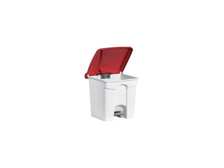 helit Poubelle à pédale 'the step', 30 litres, blanc/blanc