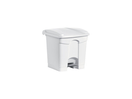 helit Poubelle à pédale 'the step', 30 litres, blanc/blanc