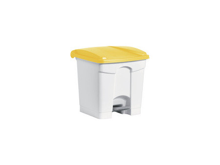 helit Poubelle à pédale 'the step', 30 litres, blanc/blanc