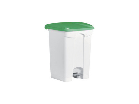 helit Poubelle à pédale 'the step', 45 litres, blanc/vert