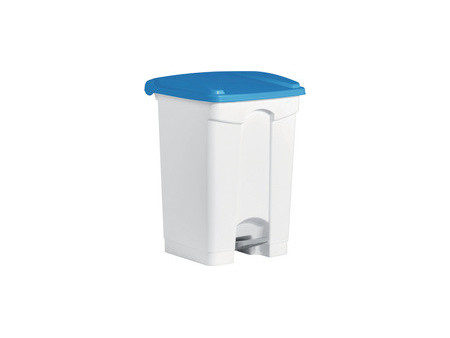 helit Poubelle à pédale 'the step', 45 litres, blanc/vert