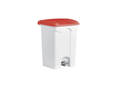 helit Poubelle à pédale 'the step', 45 litres, blanc/vert