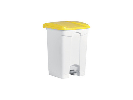 helit Poubelle à pédale 'the step', 45 litres, blanc/vert