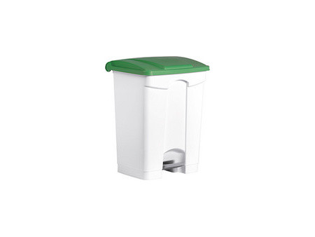 helit Poubelle à pédale 'the step', 70 litres, blanc/jaune