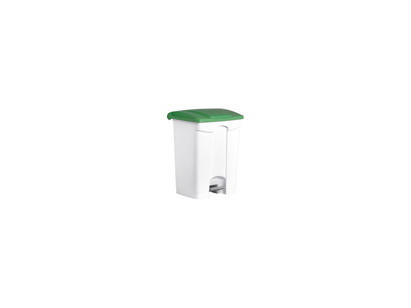 helit Poubelle à pédale 'the step', 70 litres, blanc/jaune