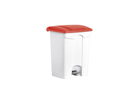 helit Poubelle à pédale 'the step', 70 litres, blanc/jaune