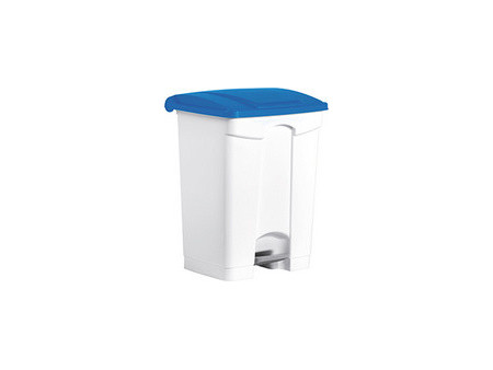 helit Poubelle à pédale 'the step', 70 litres, blanc/jaune