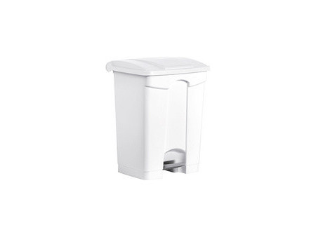 helit Poubelle à pédale 'the step', 70 litres, blanc/jaune