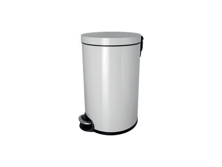 helit Poubelle à pédale 'the silent', 12 litres, blanc