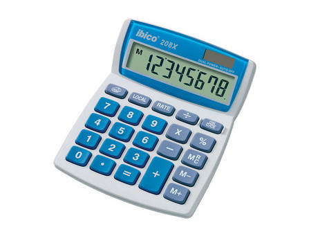 ibico Calculatrice de bureau 208X, écran LCD à 8 chiffres
