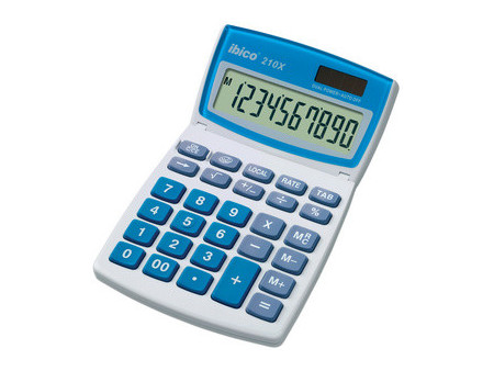 ibico Calculatrice de bureau 210X, écran LCD 10 chiffres