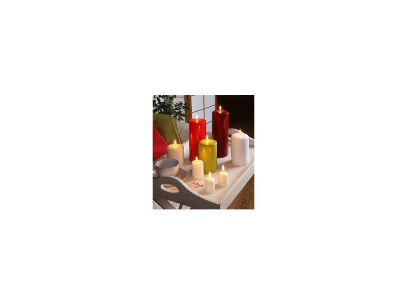 STARPAK Bougie cylindrique 'Ivory', diamètre: 80 mm, ivoire