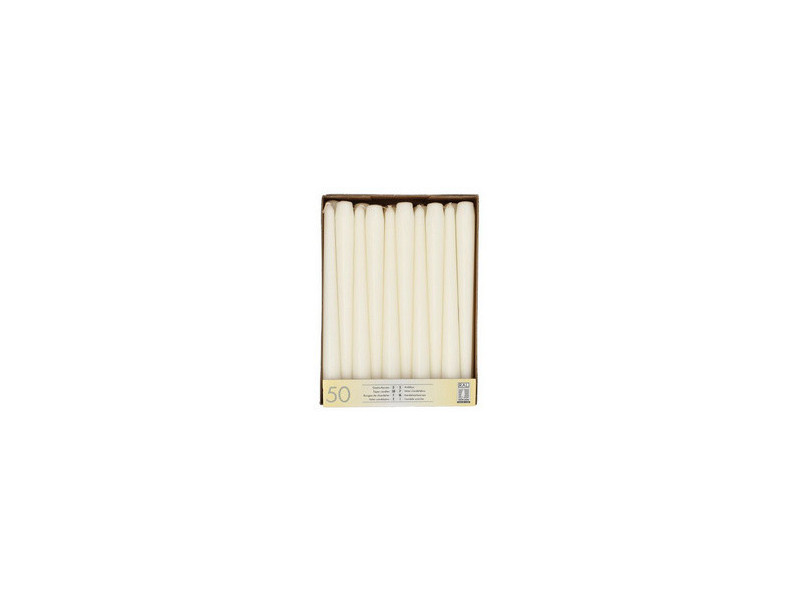 STARPAK Bougie de chandelier, 22 mm, en pack de 50, blanc