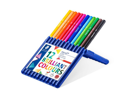 STAEDTLER Crayon de couleur ergosoft triangulaire,étui de 12