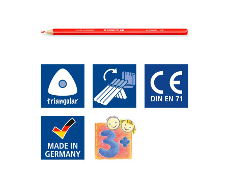 STAEDTLER Crayon de couleur ergosoft triangulaire,étui de 12