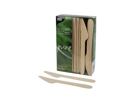 PAPSTAR Couteau en bois 'pure', longueur: 165 mm