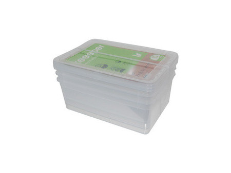 keeeper Set de rangement 'bea', 3x 18 litres, PP, couvercle