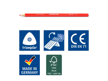 STAEDTLER Crayon de couleur ergosoft triangulaire,étui de 24