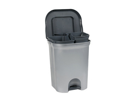 keeeper Poubelle à pédale 'torge', 2x 11 litre, argent