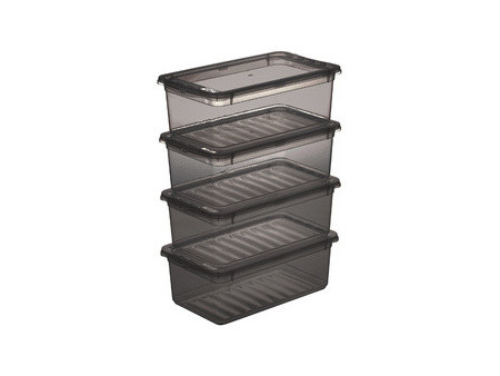 keeeper Set de boîtes de rangement 'bea', 4x 5,6 L, gris