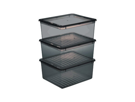 keeeper Set de boîtes de rangement 'bea', 4x 5,6 L, gris