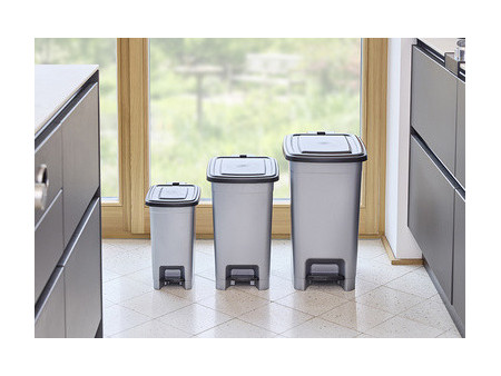 keeeper Poubelle à pédale 'olaf', 10 L, PP, light silver