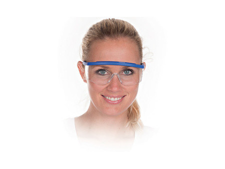 HYGOSTAR Lunettes de protection BLEU, verres transparents