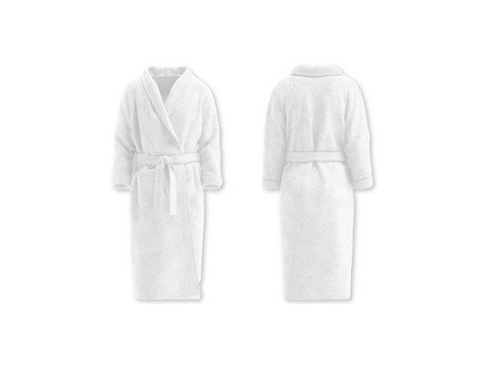 HYGOSTAR Peignoir de bain à col châle, taille M, blanc